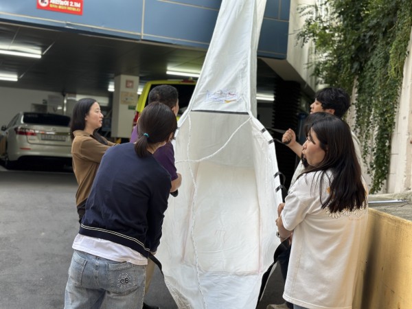 구조대 사용법 교육중