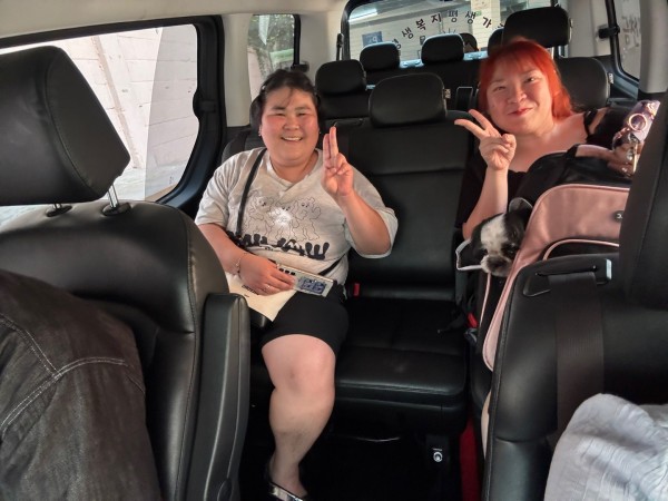애견카페로 출발하는 모습