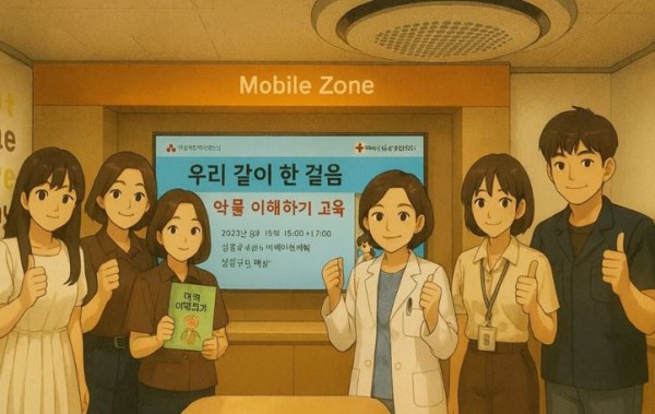 금천장애인종합복지관 맞춤성장지원팀과 이향란약사님이 함께 찍은 사진