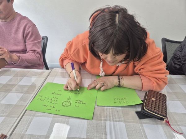 나의 대한 마인드맵을 그리는 모습