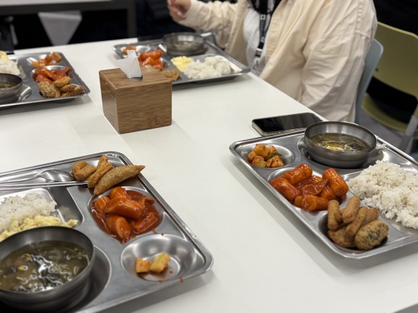 떡볶이가 담겨져 있는 모습