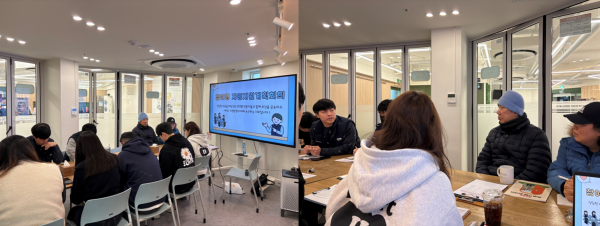 참여형 자립지원계획회의에 참석해준 대상자의 모습, 함께 회의하고 있는 모습