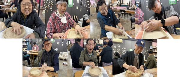 각자만의 도예만들기 체험을 진행행하는 모습